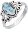 mantraroma Ring 925 Silber Damen blau Topas Edelstein blau ausgefallen verspielt