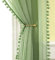 MIULEE Vorhänge mit Pompons-Niedlich Grün Gardinen 2-Set für Kinderzimmer, Transparent Gardinen mit Pompons für Wohnzimmer Jugendzimmer, Dekoschals Durchsichtig Vorhang mit Bommeln,2XH 225 X B 140cm
