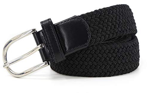 AnJuHoPa Ceinture élastique unisexe élastique tressée taille 3,3 cm de largeur décontracté boucle de ceinture sans nickel - Medium