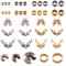 Beadthoven Kit de 370 perles à écraser en acier inoxydable 304 avec couvercles de perles à écraser, embouts de perles, cache-nœuds et rondelles, perles à sertir, perles d'espacement de couleurs