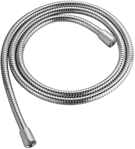 Singing Rain 1.8 Meter Kinkless Chromed Flexible Stainless Steel Shower Hose (Extra Long) - Replacement for Handheld Showerhead Hose