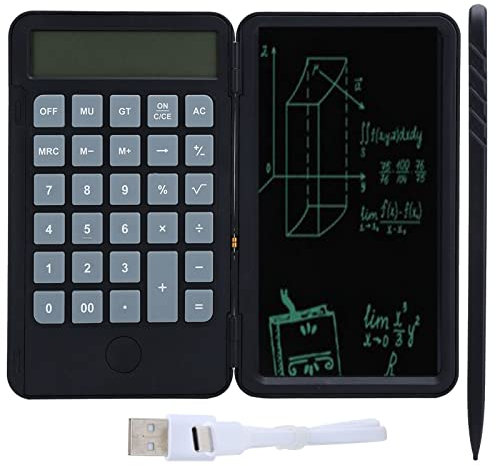 Calcolatrice Blocco note, LCD da 6 pollici senza luce blu Schermo per la scrittura senza polvere e inchiostro senza inchiostro Tavoletta da disegno ricaricabile con tavoletta grafica con pulsante di b