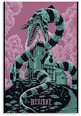 LIANGBO Art Tim Burton Beetlejuice Leinwand Kunst Poster und Wandkunst Bilddruck Moderne Familienzimmer Dekor Poster 12x18inch(30x45cm)