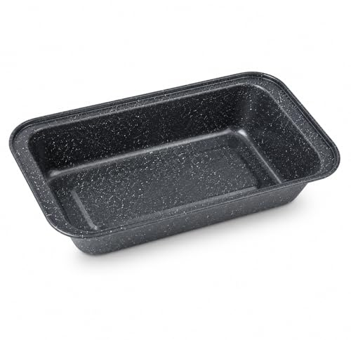 Speckled Loaf Tin Non Stick Bread Baking Pan Deep Carbon Steel Cake & Banana Bread Baking Tray Toast Loaf Mould for Cakes Bread Meatloaf Dishwasher Safe 25 x 13 x 6 cm