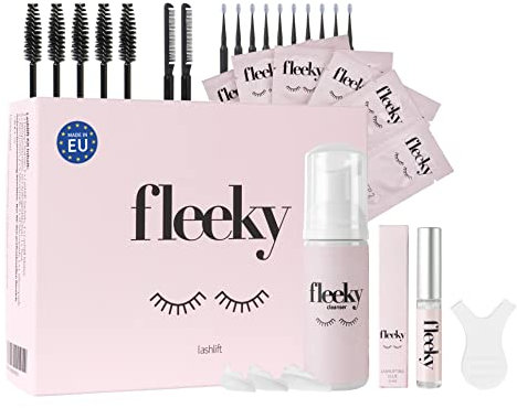 fleeky Lash Lifting Set: Vegan und ohne Tierversuche - Wimpernlifting Kit für ausdrucksvollen Schwung ohne Wimpernzange (Maxi)