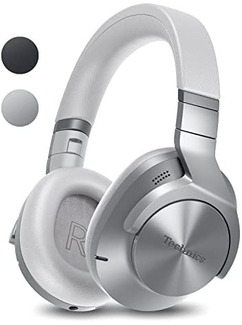 Technics EAH-A800E-S Bluetooth Kopfhörer, Over-Ear mit Noise Cancelling und Mikrofon, einfache Verbindung, klappbar, Silber