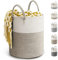 Rieeyrslza Corbeille à Linge en Coton Tissé D35 x H40 CM Panier de Rangement en Corde de Coton 39L Pliage Grande Capacité Corbeilles à Linge Avec Anse Convient à la Décoration Intérieure (Marron)