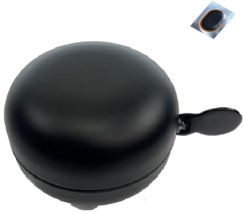 Ding Dong Fahrradklingel schwarz Ø 80 mm inkl. Schlauchflicken