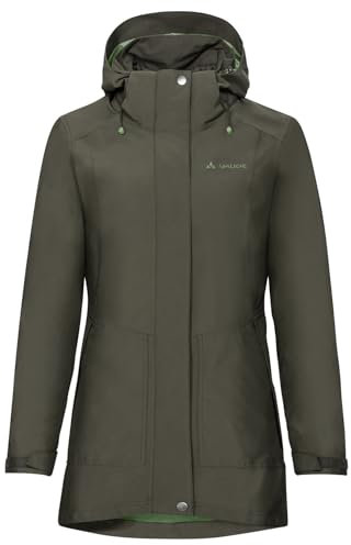 VAUDE Idris III 3-in-1 Parka Damen – Damen-Winterjacke wasserdicht, winddicht & atmungsaktiv mit Eco-Finish, Damen-Doppeljacke mit wärmender Hybrid-Innenjacke – in Khaki, Größe: 46