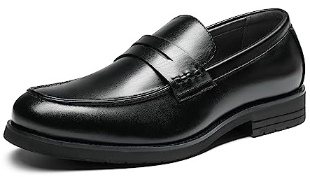 Bruno Marc Men's Slip-on Loafers Shoes and Leather Shoes Dress UK Man's Dress Shoes Casual and Comfortable Penny Loafer for Driving and Walking in Business, Party and Wedding,Size 9,Black,SBLS2339M