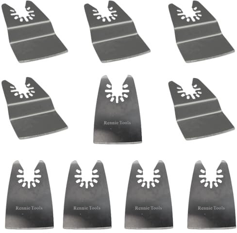 10 X Rennie Tools 50mm Wide Scraper Blades/Oscillating Multitool Blades for Scraping Cutting Removing Paint Caulk Adhesive Sealant Compatible with Dewalt Stanley Worx F30 Erbauer Black & Decker Set
