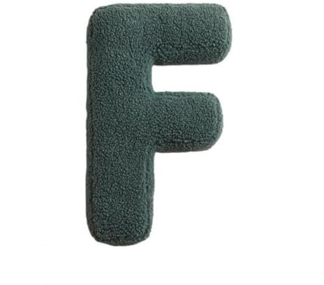 Fouriding Plüsch-Buchstaben-Wurfkissen, 26 englische Alphabet-Überwurfkissen, Kinderzimmer, Wohnzimmer, Sofa, Couch, dekorative Kissen, Auto-Dekorationskissen (F)
