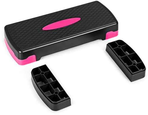 KOMFOTTEU Stepbrett Fitness Stepper, Aerobic Steppboard 10/15cm Höhenverstellbar, Step Bench Trainingsbrett 66 x 28 cm rutschfest, Trainingsgerät für Zuhause 250kg belastbar