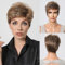 Allbell kurze braune Perücke für Frauen Pixie Cut Perücke mit seitlichen Bangs Natürlich aussehendes synthetisches Haar für den täglichen Partygebrauch