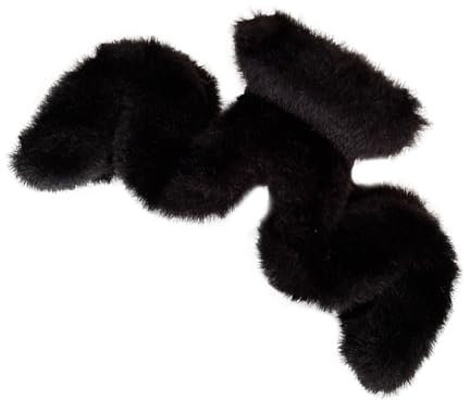 Fuzzy Claw Clip, Plüsch-Haarspange, Gewellte Form, Große Haarspange, Haarschmuck für Dünnes/Mitteldickes und Langes Haar, Niedliche Clips für Damen und Mädchen