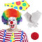 Fosoloni 5 Stück Clown Kostüm Accessoire, Clown kostüm herren, Clown Lockenperücke Clown Nase Weiß Handschuhe Bunte Krawatte, Clown Kostümzubehör für Arty Event, Karnevals Kostüm Cosplay