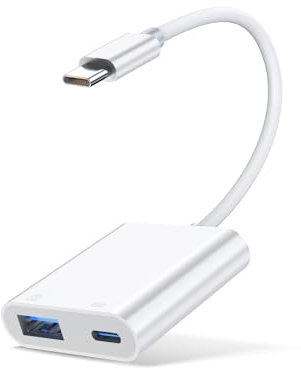 Adaptateur USB C iPhone,USB C vers USB pour Caméra OTG vec Port de Charge,Compatible avec iPhone 15 Series/Samsung Galaxy S24/S23/S23Ultra,Lecteur de Carte,Clavier,Souris,clé USB et contrôleur de Jeu