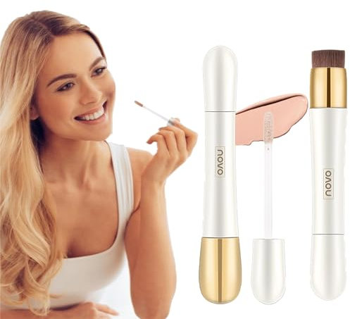 2 in 1 Foundation für Anti-Falten Concealer 2 in 1 – Foundation + Anti-Falten-Concealer Doppelkopf-Concealer Foundation Anti-wrinkle Conceale Faltenfreier und leichter Gesichtskontur-Concealer (#03)