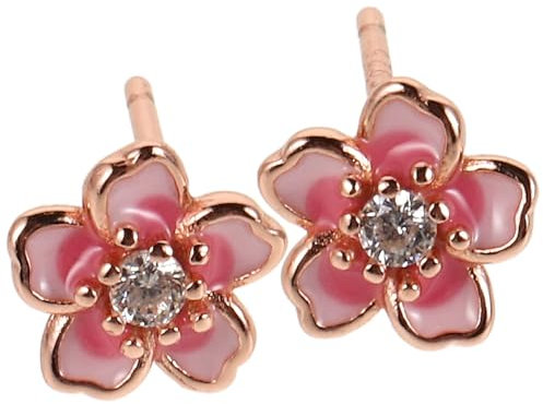 PACKOVE Sakura Ohrringe Ohrstecker Kirschblüte Ohrringe Blumen Ohrringe Pink Damen Sterlingsilber Ohrstecker 925 Sterling Silber Ohrringe Für Damen Mädchen