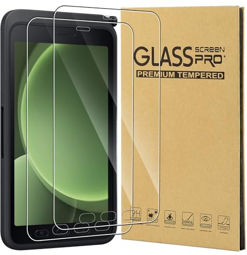 KZIOACSH Screen Protector for Samsung Galaxy Tab Active 5 8 Inch, 2 Pack HD Clear Scratch-Resistant Tempered Glass [9H Hardness] Touch Sensitive Anti-Fingerprint Protective Screen Guard Film