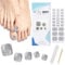 26Pcs Semi Cured Gel Nail Strips Pedicure Stickers, Sliver Glistening Toe Nail Polish Wraps, Long Lasting Salon Quality Gel Toeail Strips with Prep Pads, Nail File & Wood Stick, UV/LED Lamp Required