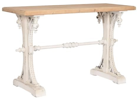 Home ESPRIT Konsolentisch, Gelb, Weiß, Tannenholz, MDF, 120 x 50 x 77 cm