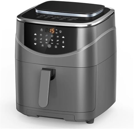 Alimentos esenciales y ayudantes familiares Freidora de aire inteligente Freidora eléctrica sin aceite Freidora de aire digital eléctrica Horno Freidora de aire de vapor caliente 8L 1800W Asisten