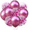KOBOKO Palloncini metallizzati rosa, 10 pezzi, coriandoli rosa, palloncini per compleanno, palloncini rosa, decorazione per feste, palloncini rosa a elio, per ragazze, donne, compleanni, matrimoni,