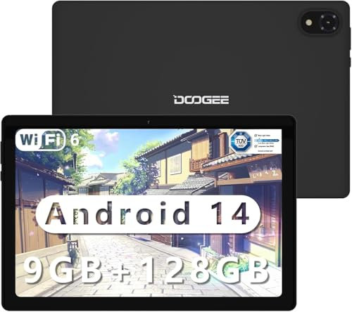 DOOGEE U10 Tablet 10 Zoll, Tablet Android 14, WiFi Tablet, 9GB RAM+128GB ROM/TF 1TB, Android Tablet WiFi 6, 5060mAh Akku Tablet PC, 8MP+5MP Kamera/Widevine L1/BT5.0/Type-C/OTG/Google GMS, Grau