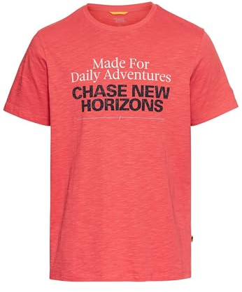camel active Herren T-Shirt mit Print aus Organic Cotton Sonnenausgeblichenes Rot, menswear-3XL