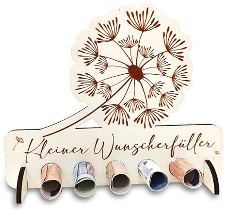 Luckeey Wunscherfüller Geldgeschenk Holz - Originelle Pusteblume Geldgeschenke Verpackung - Geldgeschenke Geburtstag, Jugendweihe, Konfirmation - Personalisiertes Geschenke für Männer Frauen