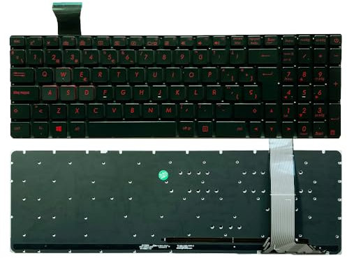 Teclado de portátil para ASUS GL552 GL552JX GL552V GL552VL GL552VW N552J N552JB N552JK N552JM N552JQ GL752 GL752VM GL752VL GL752VW con retroiluminación Diseño en español