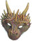 UxicRuya Masque de Dragon 3D Effet Réaliste pour Soirée Costumée, or