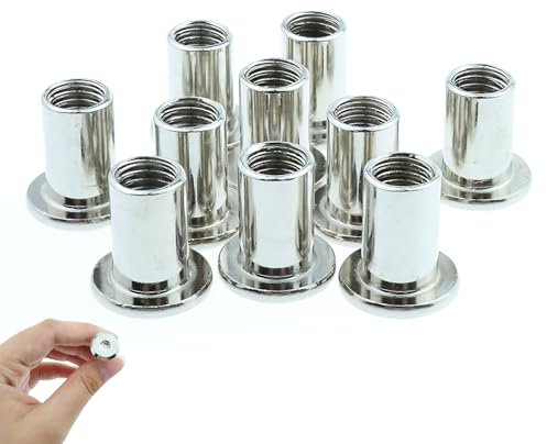 Sechskantmutter Hülsenmuttergewinde, 10 Stück Hülsenmuttern Rostfrei Möbelschrauben, Schraubhülsen, Verbindungsschraube, Hülsenmuttern M8 x 16 mm Innensechskant