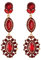 TOFBS Ohrringe für Damen Funkelnde Wassertropfen Zirkonia Art Vintage Stil Lange Ohrhänger Party und Abschlussball Accessoire Hochzeiten Geschenke（Rot）