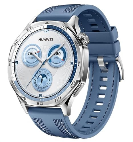 GIOPUEY Armband Kompatibel mit Huawei Watch GT 6/GT 5 46mm/GT6 Pro/GT5 Pro, Weiches Silikon Armband [Verschleißfest] [Atmungsaktiv] Ersatzarmband - denim blue