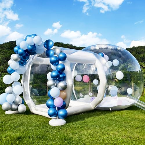 Gonfiabile Bubble House Dome con ventilatore e pompa, diametro tenda da giardino impermeabile in PVC di qualità commerciale per esterni, campeggio, feste (bianco, 400 cm)