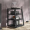 CASEGO AV-Medienständer, Medienkonsole, kleine AV-Komponente, Audioschrank-Stereo-Racks, Ständer mit Lagerregalen, Media-Audio-Tower (Black 60x52x82cm)