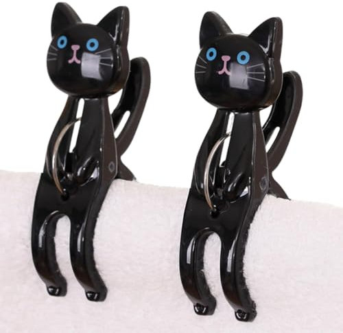 Pinces à Serviettes de Plage, Pinces à Linge pour Chat | Clips sans Trace en Forme de Chat pour vêtements | Cintres à Linge antidérapants en Forme de Chat, Pinces créatives pour buanderie et Salle de