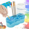 Paint Brush Cleaner for Kids Water Circulation Paint Brush with Drain Paint Water Dispenser with Palette Brush Holder Paint Brush Washer for Acrylic Painting Watercolor Art Supplies(blue)