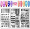 PH PandaHall 3pcs Französisch Spitze Muster Nagel Stempel Platte Flower Lace Nail Art Schablone Edelstahl Nagelbildplatte Lace Pattern Nail Art Stencils für Frauen DIY Druck 12x6 cm