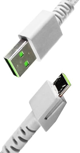 Aiivioll Nylon Braided Mouse USB Charging Cable Compatible with Razer Viper Ultimate, Basilisk Ultimate, DeathAdder V2 Pro & Naga Pro Mice | Durable Fast-Charge Cord 1.8M（White ）