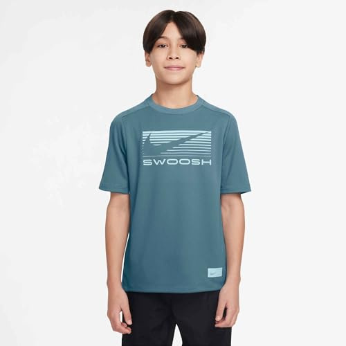 Nike Kinder Dri-Fit Multi Ss Gx Love T-Shirt, 8/10 Jahremokey Blue/Glacier Blue, 8/10 Jahre