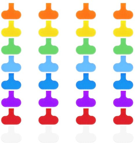 32 Pcs Cable Labels, Reusable Wire Labels Colorful Writable Cord Tags Labeling for Electronics Computers Cable Management