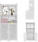 DHQCQL Armario nicho de 4 niveles con puertas, 40 cm/16 cm/24 cm de altura, estante estrecho de PVC para oficina, baño, garaje, cocina, color blanco
