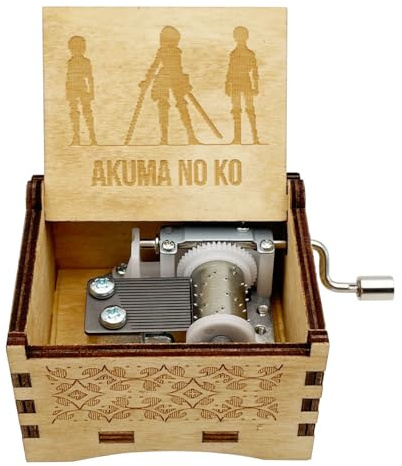 STARRUM Akumas no Ko Spieluhr, Angriff, Laser-Design, Handkurbel, Spieluhr für Männer und Frauen, auf Titan, Geburtstags- und Weihnachtsgeschenke (Akumas no Ko)