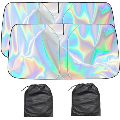 Parasol para Parabrisas con protección UV, Plegable, con Aislamiento térmico de 4 Capas, Fabricado en Papel de Aluminio y Tela no Tejida, con Bolsa de Almacenamiento, para Ventanas de Coche Grand
