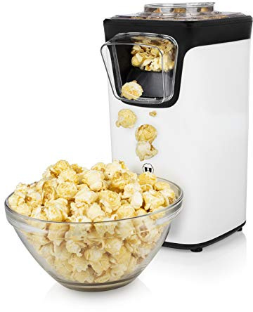 Princess Popcorn Maker, 1200W, Fresh Popcorn in 3 Min., No Oil Needed, Transparent Lid, Measuring Cup with Butter Function, Non-Slip Feet, On/Off Switch, White, 01.292986.02.001