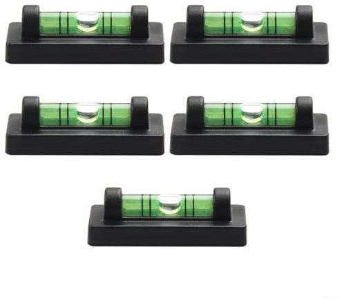 babominimer Magnetisches Mini-Wasserwaagen-Set mit Füllstandsanzeige für präzise horizontale Kalibrierung, kompaktes Nivellierwerkzeug für Bilderrahmen, Kreuzstich, TV-Ständer (5 Stück)