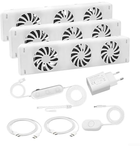 Heizkörper Ventilator 3.0|Heizkörperventilatoren mit Automatischer Temperaturkontrolle|energieeffizienter Heizungsventilator|Geräuscharm|Kompatibel mit MXRV-25-S01/S02/S03/P01/P02/P03(MXRV25-S03)